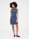 Gap Factory Modern Ribbed Boatneck Mini Dress In Blue