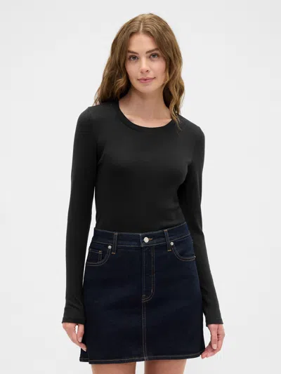 Gap Factory Modern Ribbed Crewneck T-shirt In Black