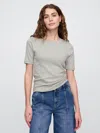 Gap Factory Modern Ribbed Crewneck T-shirt In Gray