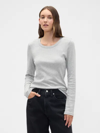 Gap Factory Modern Ribbed Crewneck T-shirt In Gray