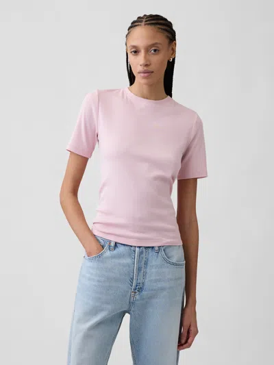 Gap Factory Modern Ribbed Crewneck T-shirt In Pink