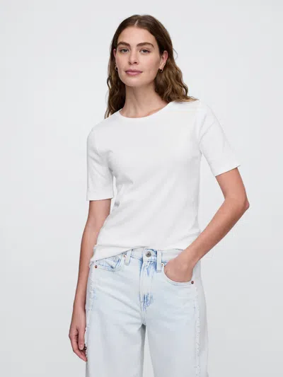 Gap Factory Modern Ribbed Crewneck T-shirt In Red