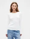 Gap Factory Modern Ribbed Crewneck T-shirt In White