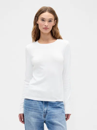Gap Factory Modern Ribbed Crewneck T-shirt In White