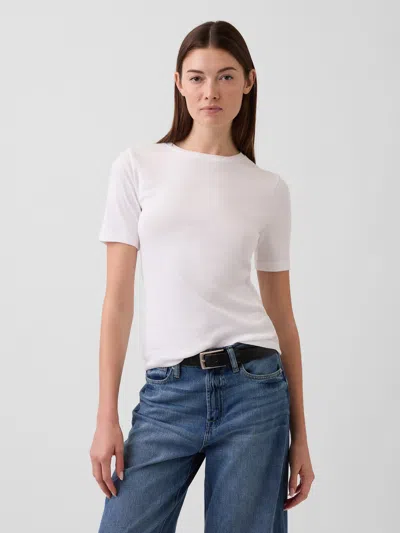 Gap Factory Modern Ribbed Crewneck T-shirt In White