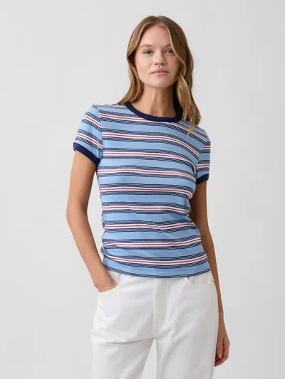 Gap Factory Modern Ribbed Crewneck T-shirt In Blue