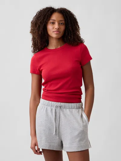 Gap Factory Modern Ribbed Crewneck T-shirt In Red