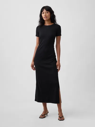 Gap Factory Modern Ribbed Maxi Dress In Black