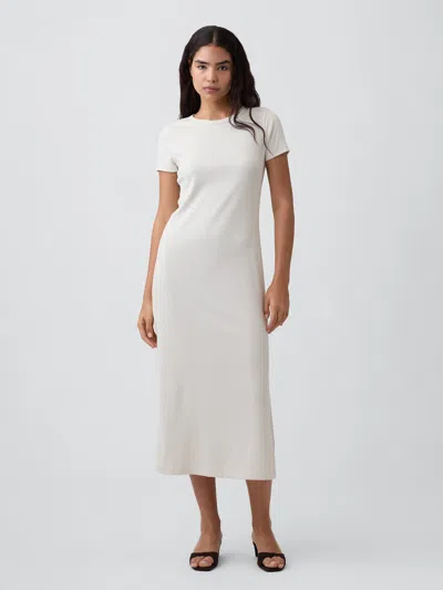 Gap Factory Modern Ribbed Maxi Dress In Tan Chino
