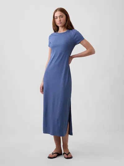 Gap Factory Modern Ribbed Maxi Dress In Vintage Indigo