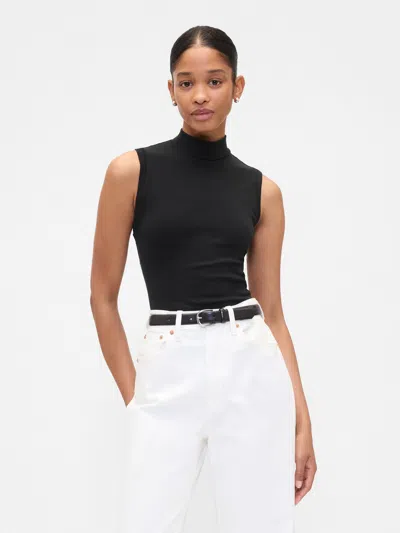 Gap Factory Modern Ribbed Mockneck Tank Top In Black