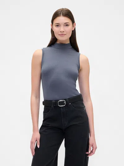 Gap Factory Modern Ribbed Mockneck Tank Top In Blue