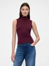Gap Factory Modern Ribbed Mockneck Tank Top In Red