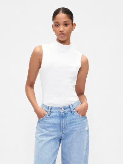Gap Factory Modern Ribbed Mockneck Tank Top In White