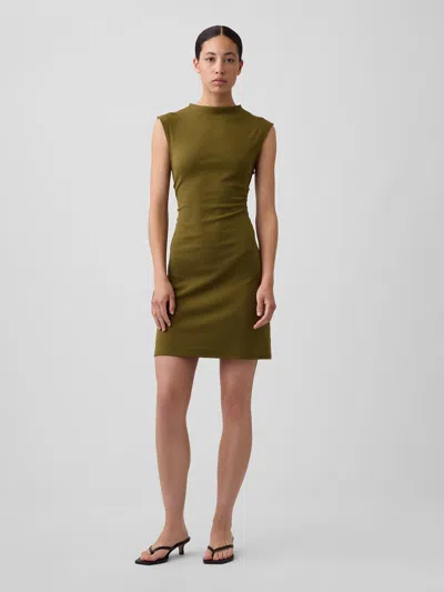 Gap Factory Modern Ribbed Ruched Mini Dress In Multi