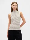 Gap Factory Modern Ribbed Stripe Mockneck Tank Top In White