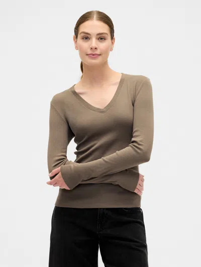 Gap Factory Modern Ribbed V-neck T-shirt In Multi