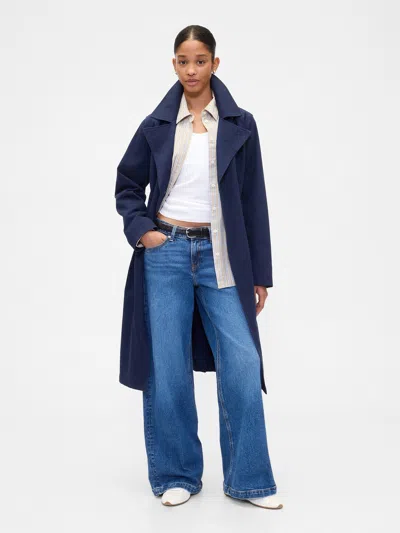 Gap Factory Modern Trench Coat In Blue