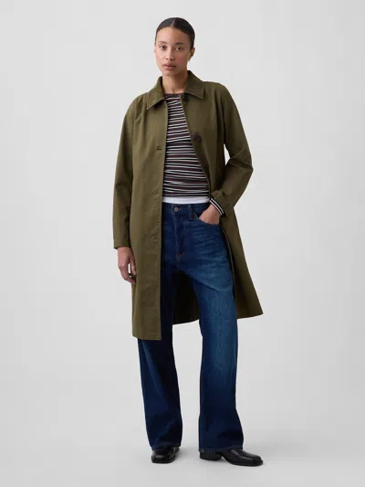 Gap Factory Modern Trench Coat In Ripe Olive Green