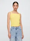 Gap Factory Open-stitch Sweater Tank Top In Yellow