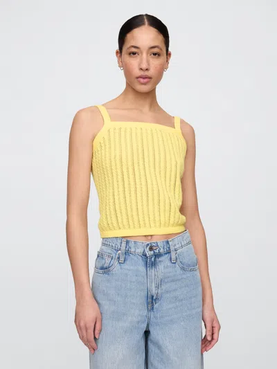 Gap Factory Open-stitch Sweater Tank Top In Yellow