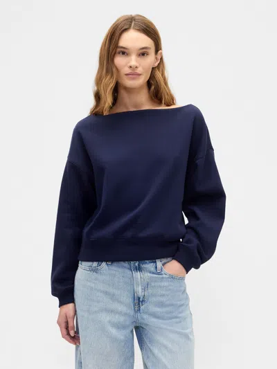 Gap Factory Oversized Boatneck Sweatshirt In Blue