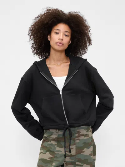 Gap Factory Oversized Bubble Zip Hoodie In Black