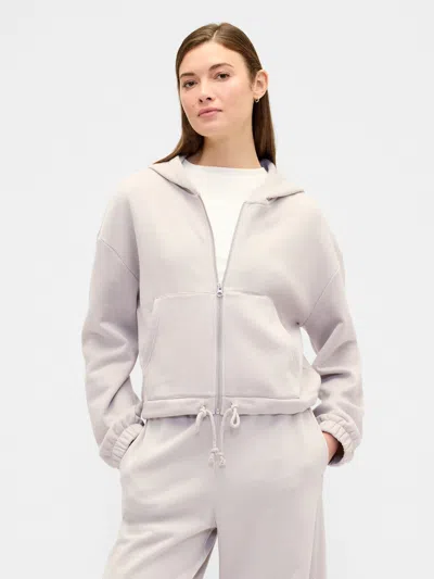 Gap Factory Oversized Bubble Zip Hoodie In Gray
