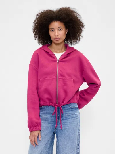 Gap Factory Oversized Bubble Zip Hoodie In Pink