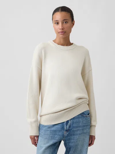 Gap Factory Oversized Crewneck Sweater In Tan Chino