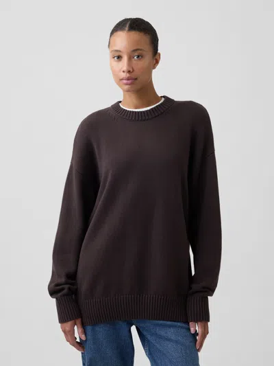 Gap Factory Oversized Crewneck Sweater In Terra Brown