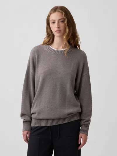 Gap Factory Oversized Crewneck Sweater In Toasted Almond Brown