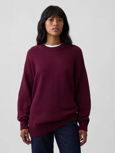 Gap Factory Oversized Crewneck Sweater In Tuscan Red