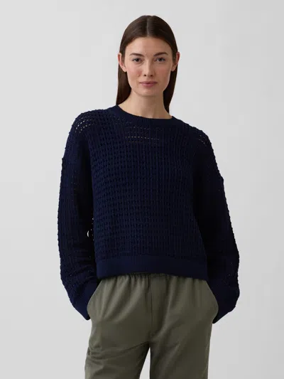 Gap Factory Oversized Crochet Sweater In Blue