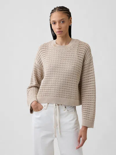 Gap Factory Oversized Crochet Sweater In Brown