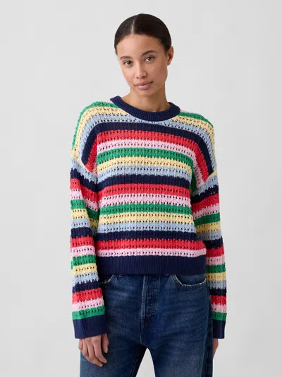 Gap Factory Oversized Crochet Sweater In Multi