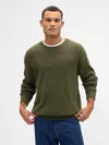 Gap Factory Oversized Fisherman-stitch Crewneck Sweater In Green