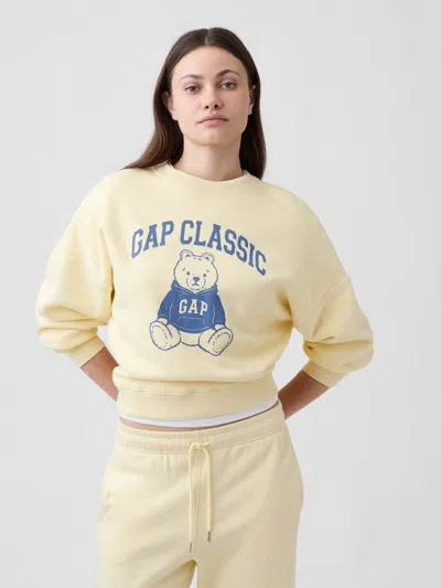 Gap Factory Oversized Gap Graphic Wedge Crewneck Sweatshirt In Yellow