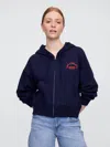 Gap Factory Oversized Gap Graphic Zip Hoodie In Blue