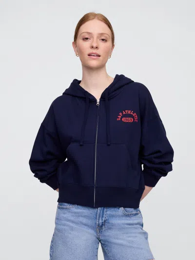 Gap Factory Oversized Gap Graphic Zip Hoodie In Blue