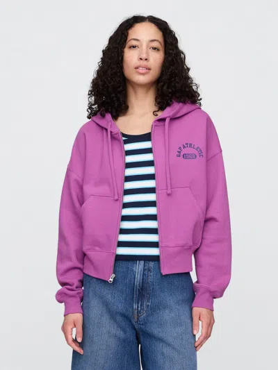 Gap Factory Oversized Gap Graphic Zip Hoodie In Purple