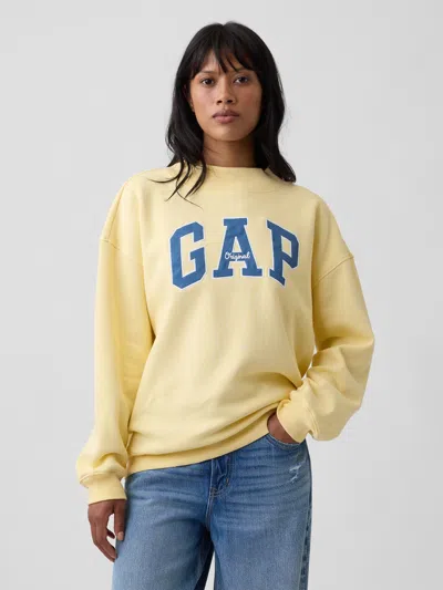 Gap Factory Oversized Gap Logo Mockneck Tunic Sweatshirt In Maize