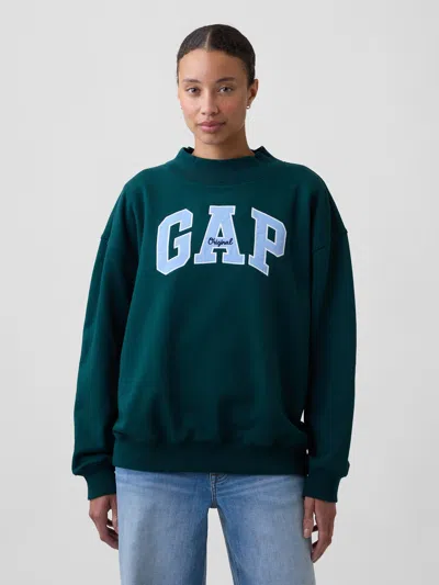Gap Factory Oversized Gap Logo Mockneck Tunic Sweatshirt In Tropic Green