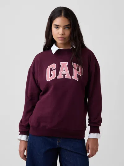 Gap Factory Oversized Gap Logo Mockneck Tunic Sweatshirt In Vamp Red