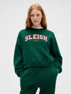 Gap Factory Oversized Holiday Graphic Sweatshirt In Green