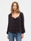 Gap Factory Oversized Lace-trim Top In Black