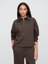 Gap Factory Oversized Quarter-zip Sweatshirt In Brown