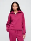 Gap Factory Oversized Quarter-zip Sweatshirt In Pink