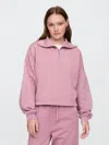 Gap Factory Oversized Quarter-zip Sweatshirt In Pink