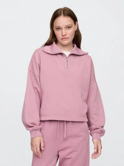 Gap Factory Oversized Quarter-zip Sweatshirt In Pink